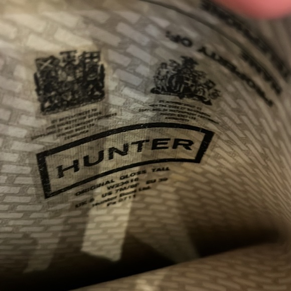 Hunter Original Gloss Tall Rain Boots with Fleece Liners - Picture 7 of 11